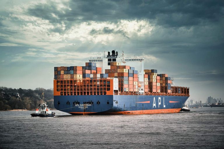 Der Containerfrachter APL Savannah